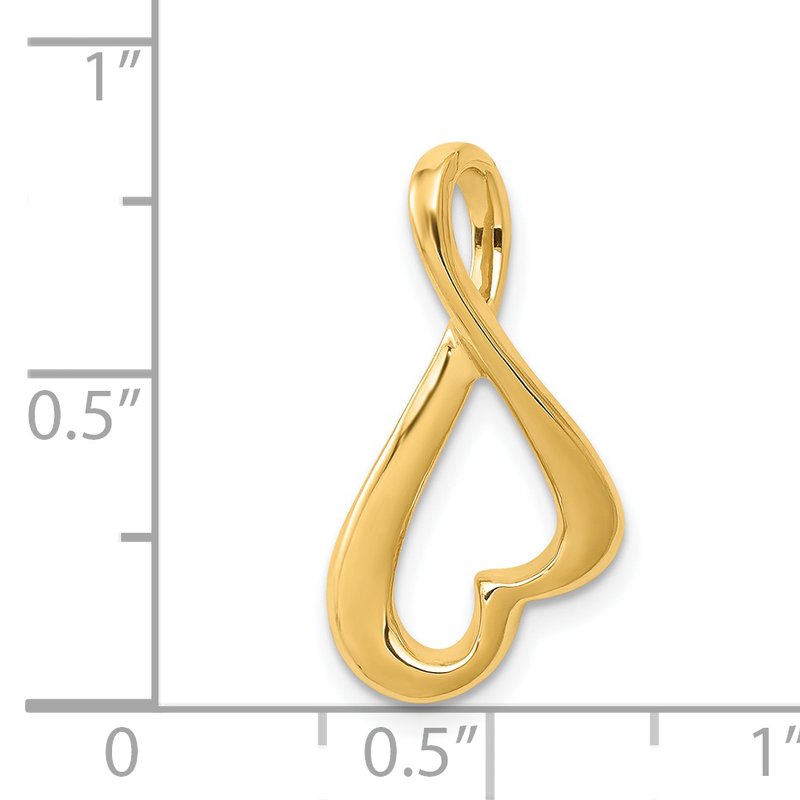 14k Polished Slide Fits up to 2mm Regular/4mm Fancy or Reversible Omega