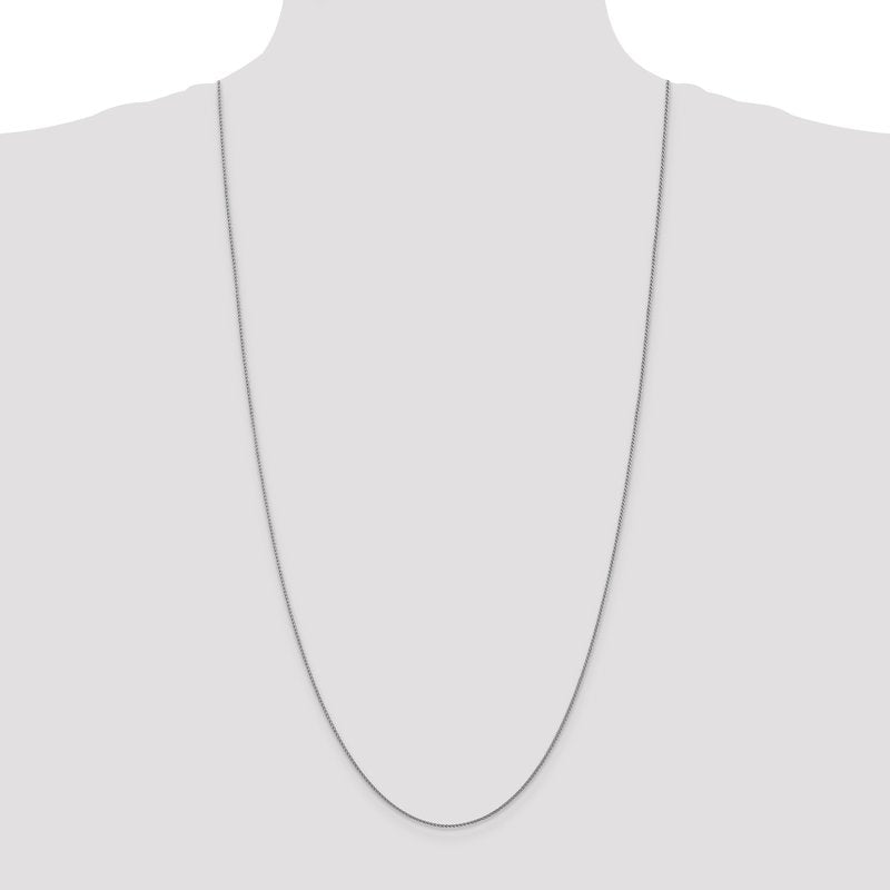 14K White Gold 10 inch 1.05mm Diamond-cut Spiga with Lobster Clasp Anklet