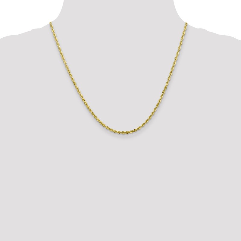 10K 2.75mm Diamond-Cut Lightweight Rope Chain