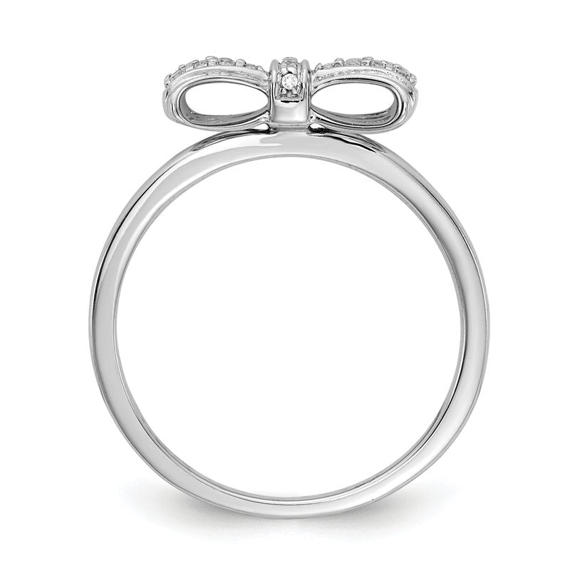 14k White Gold Diamond Bow Ring