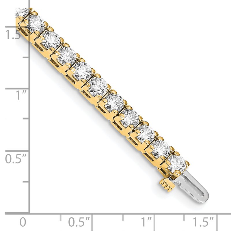 14k Complete 10.8 carat Round VS Diamond 4-prong 7 inch Tennis Bracelet