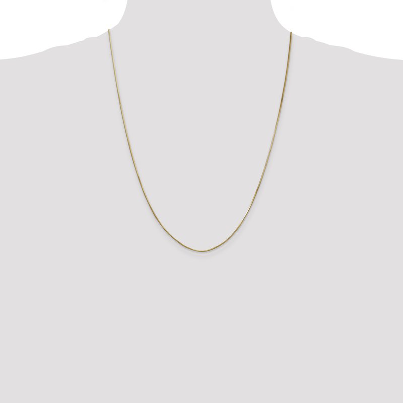 14K 10 inch .8mm Octagonal Snake with Lobster Clasp Anklet