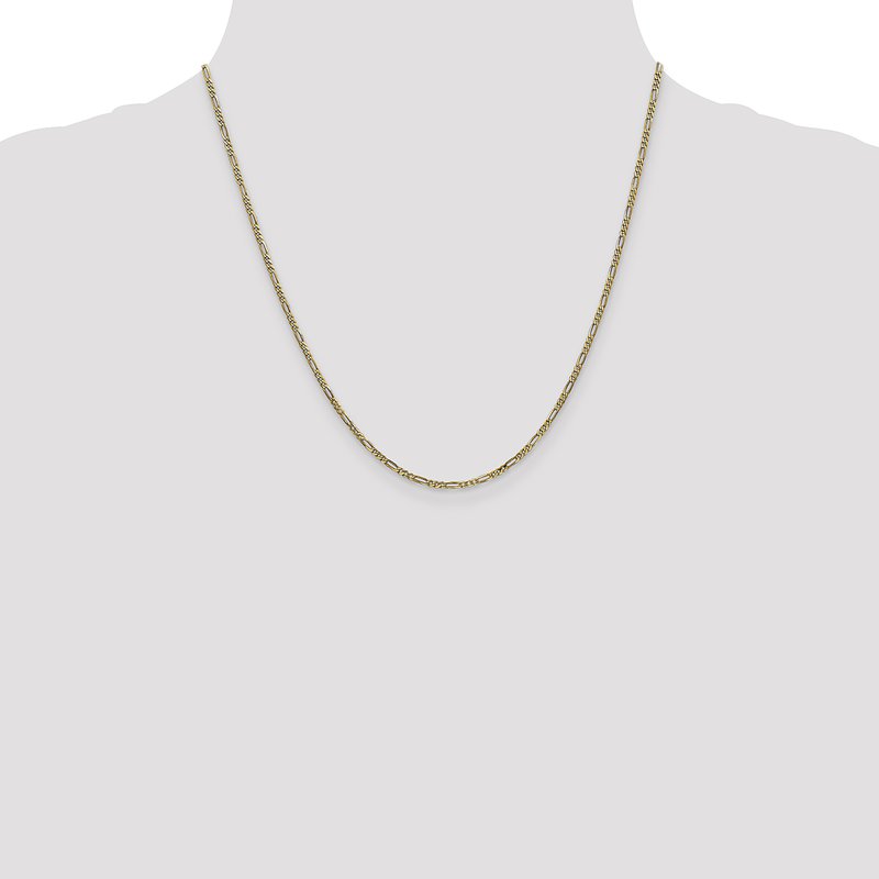 14K 1.8mm Flat Figaro Chain Anklet