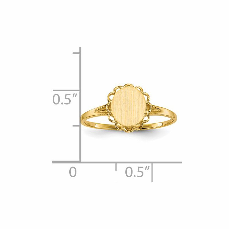 14k 6.5x7.5mm Open Back Signet Ring