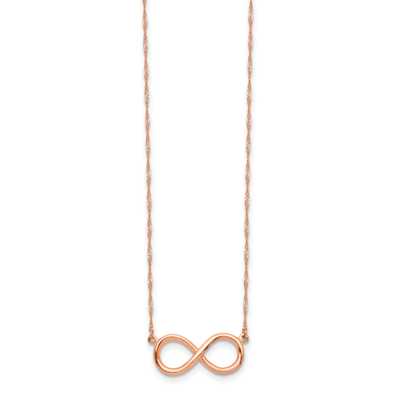 14K Rose Gold Polished Infinity Symbol 16.5 inch Necklace