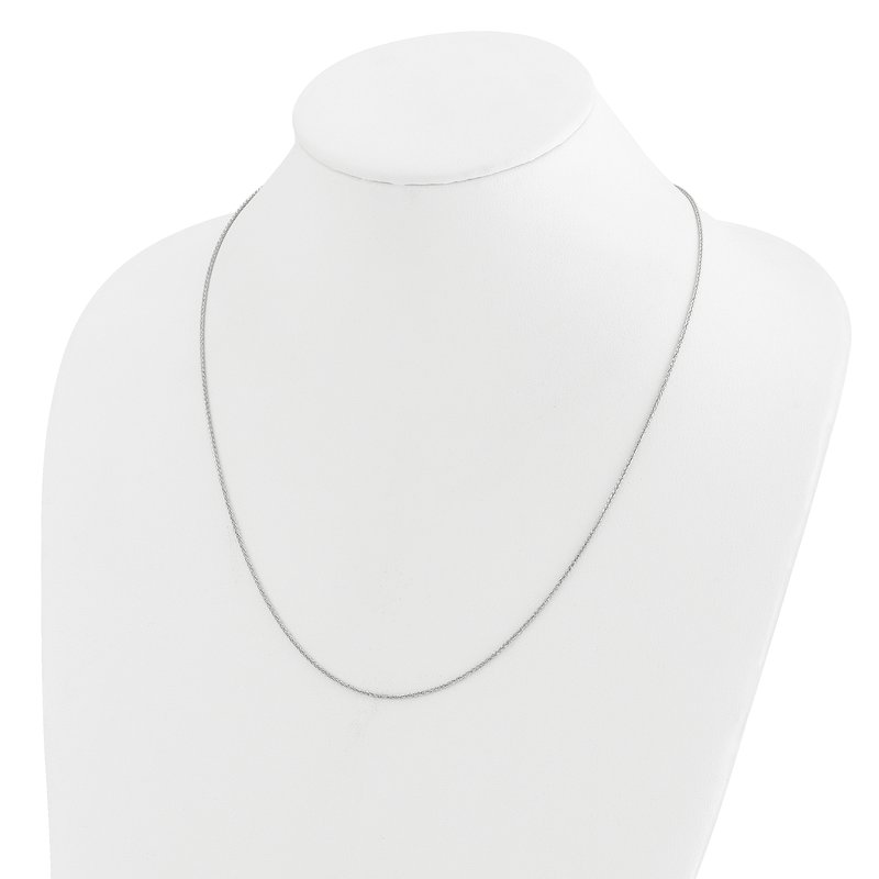 14K White Gold Adjustable 1.2mm D/C Wheat Chain
