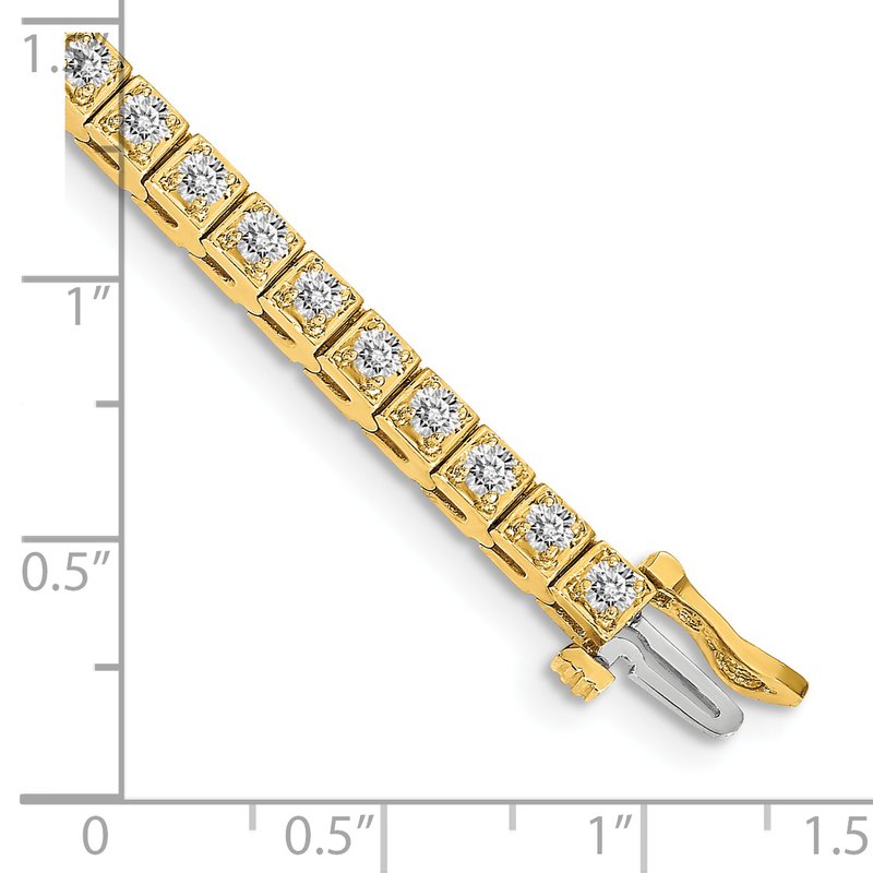 14k Complete 1.75 carat Round AA Diamond 4-prong 7 inch Tennis Bracelet