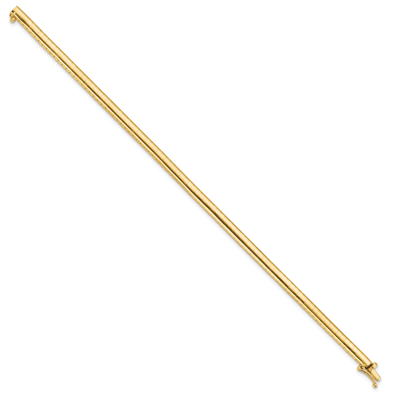 14k Polished 4mm Standard Weight 16 inch Domed Omega Necklace