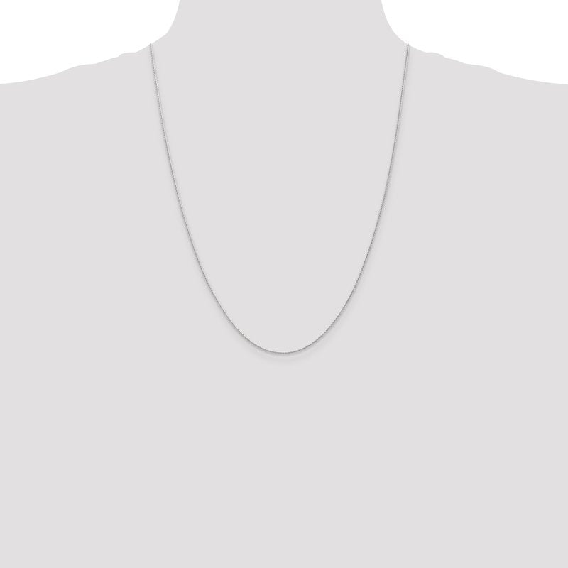 14K White Gold 10 inch 1mm Parisian Wheat with Lobster Clasp Anklet