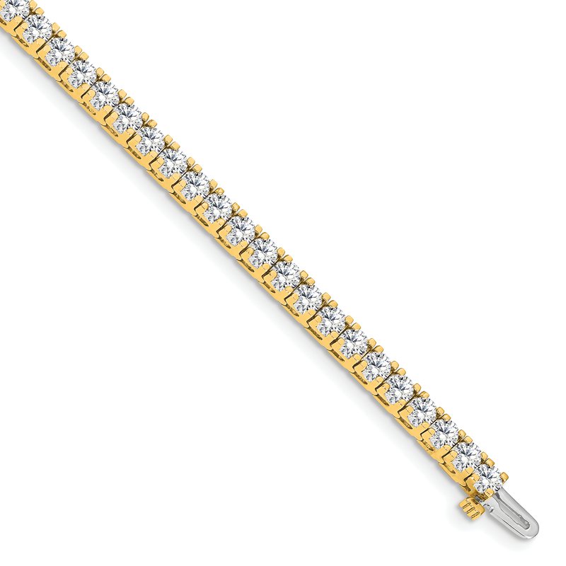 14k Complete 6.44 carat Round A Diamond 4-prong 7 inch Tennis Bracelet
