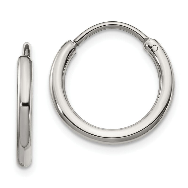 Stainless Steel Polished 2mm Endless Hoop Earrings