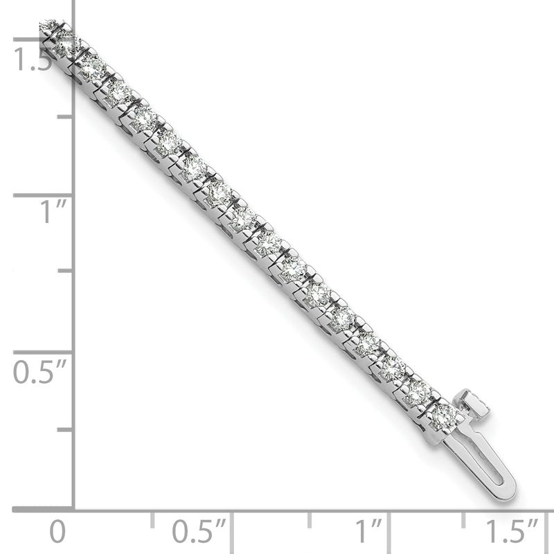 14k White Gold Complete 2.17 carat Round AAA Diamond 4-prong 7 inch Tennis Bracelet