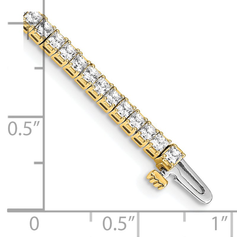 14k Complete 4 carat Princess AA Diamond 4-prong 7 inch Tennis Bracelet