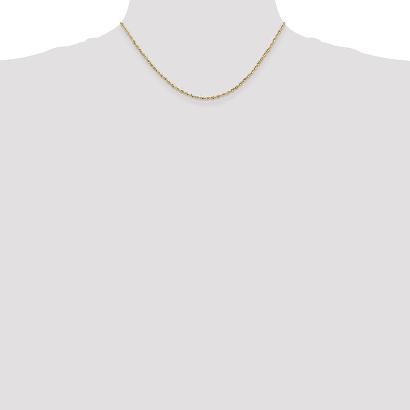 14K 10 Inch 1.85mm Diamond-cut Quadruple Rope Lobster Clasp Anklet