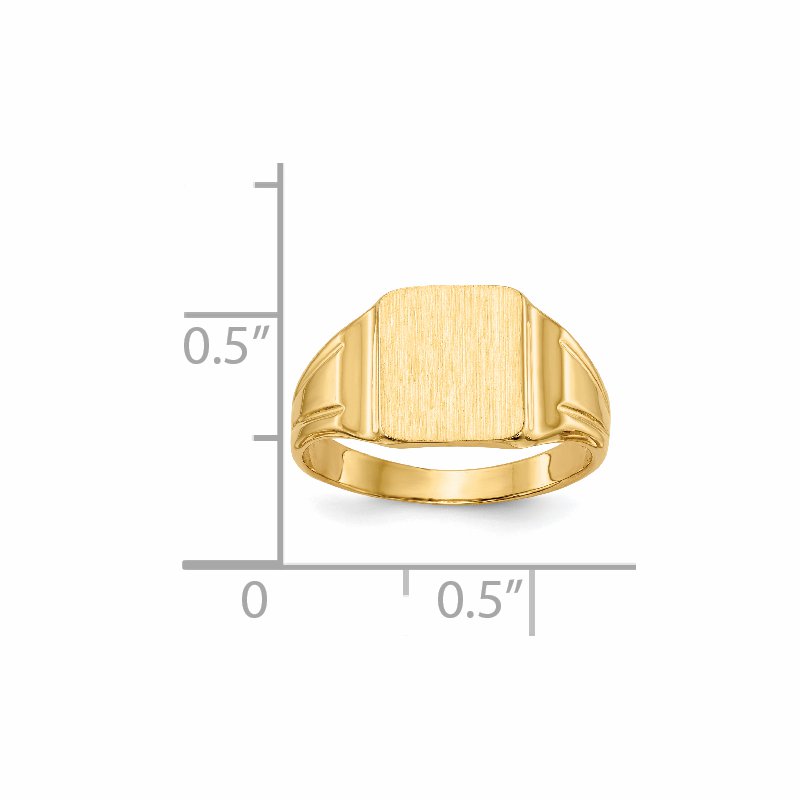 14k 7.5x9mm Closed Back Signet Ring