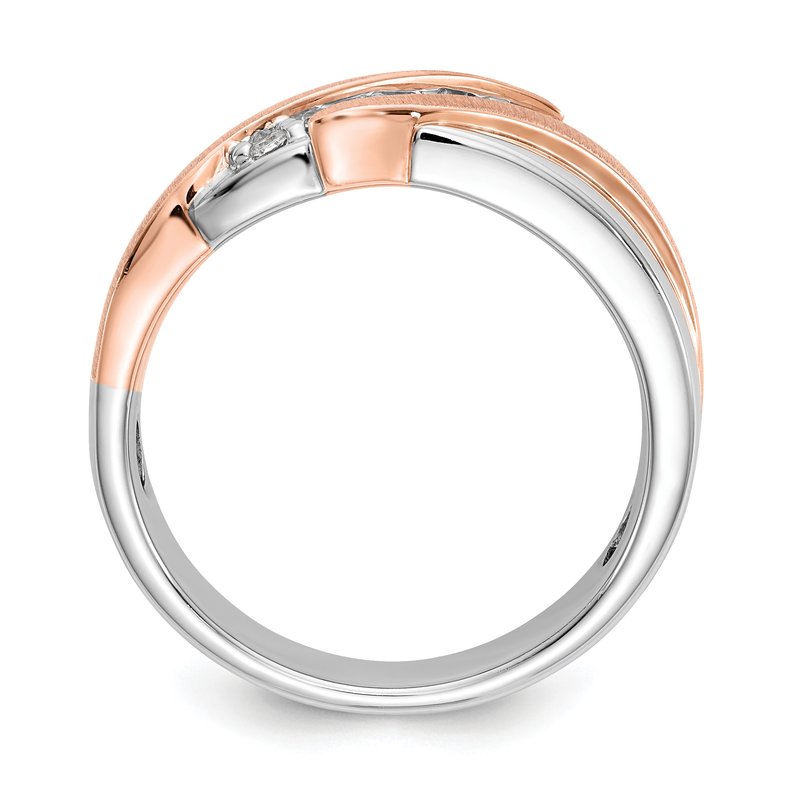14K Two-tone Men's 1/3 carat Lab Grown Diamond VS/SI  D E F  Brushed and Polished Band