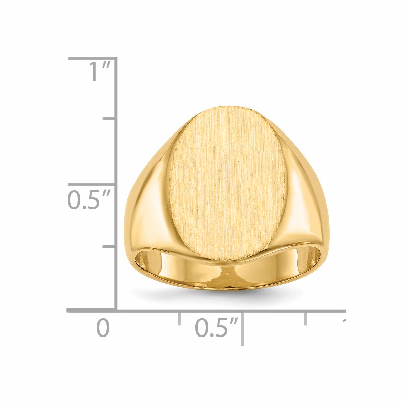 14k 14.0x18.0mm Closed Back Mens Signet Ring