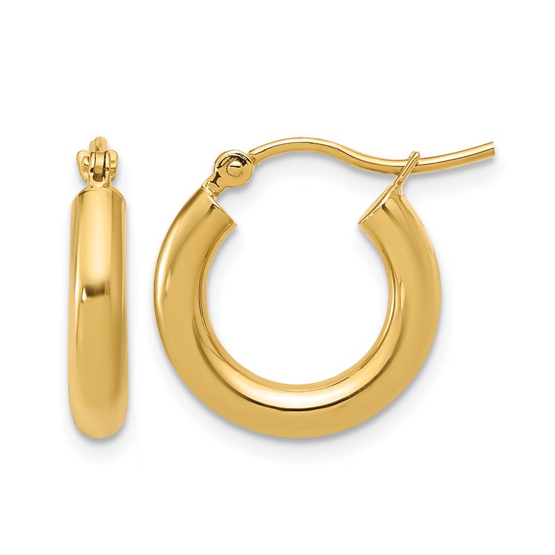 10K Polished Hinged Hoop Earrings