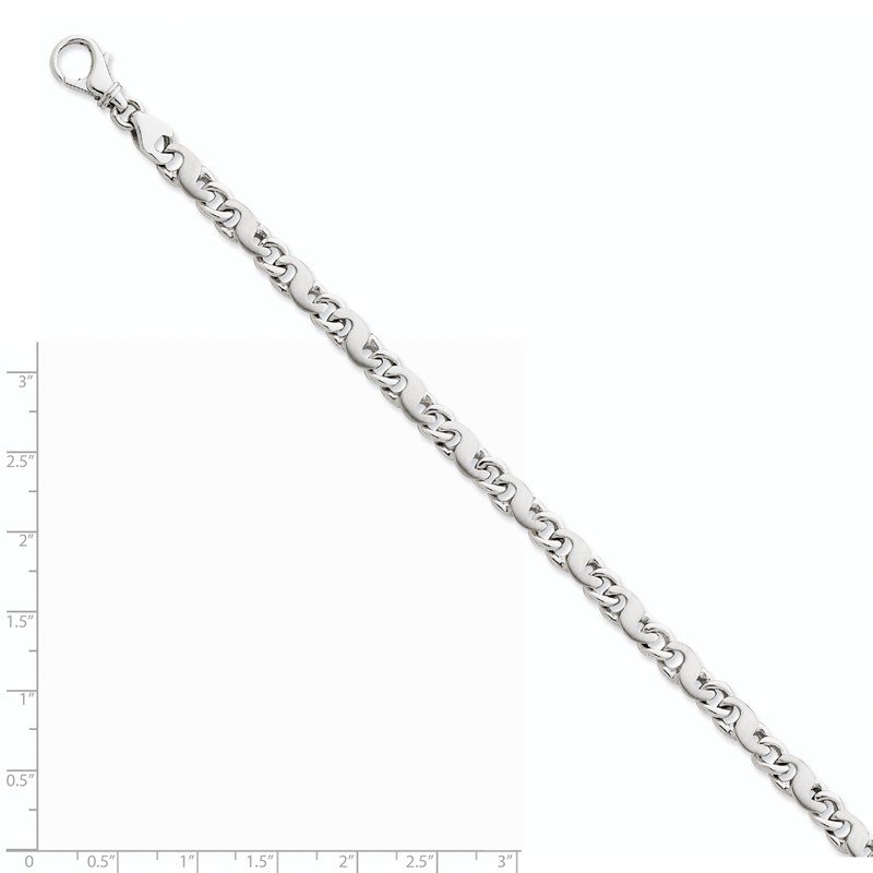 14K White Gold 18 inch 5.4mm Hand Polished and Satin Fancy S-Link with Fancy Lobster Clasp Chain