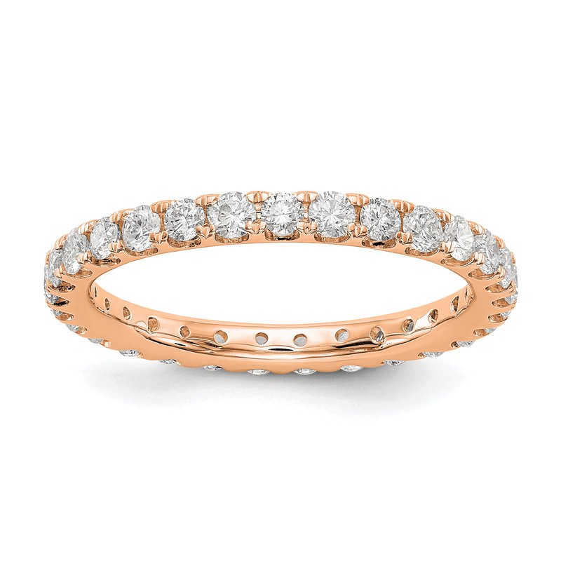 14K Rose Gold 1/2 carat Lab Grown Diamond VS+ F+ Size 4.5 Complete Eternity Band