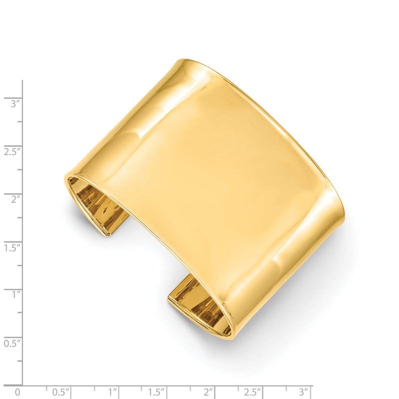 14k 47mm Polished Cuff Bangle Bracelet