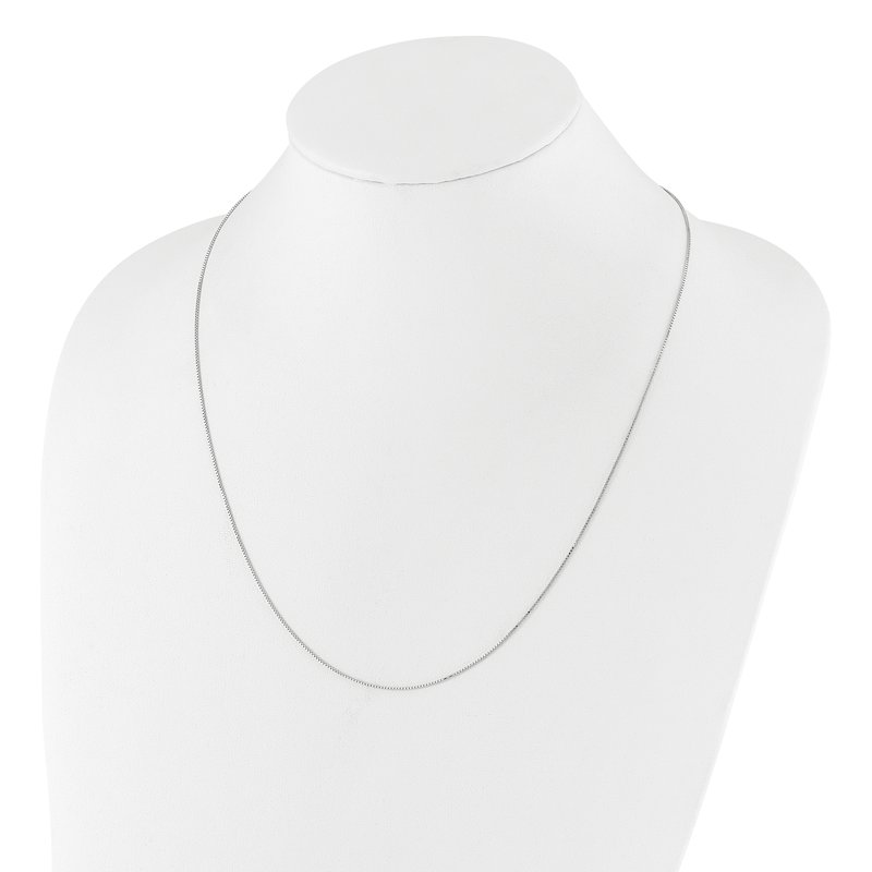 Sterling Silver RH-plated Adjustable .85mm Box Chain