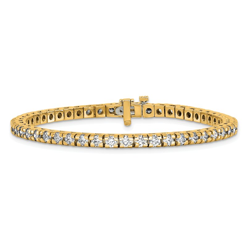 14k Complete 4.65 carat Round AA Diamond 4-prong 7 inch Tennis Bracelet