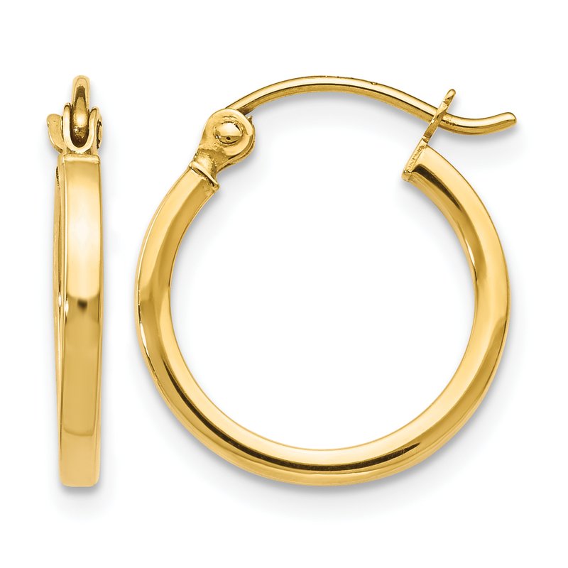 10K Polished Hinged Hoop Earrings