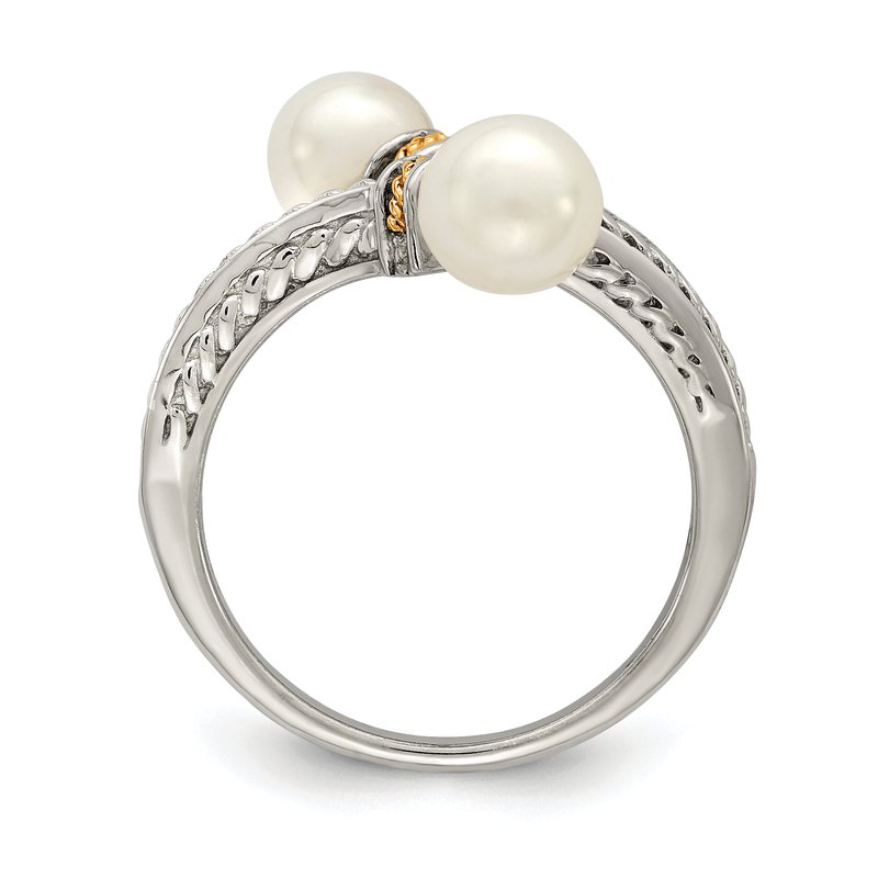 Sterling Silver with 14K Accent 6-7mm Freshwater Cultured Pearl Ring