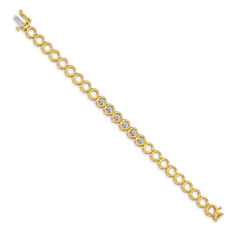 14k Complete 1/2 carat Round AA Diamond Circle Add-a-Diamond 7 inch Tennis Bracelet