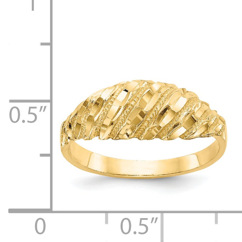 14K Diamond Cut Dome Ring