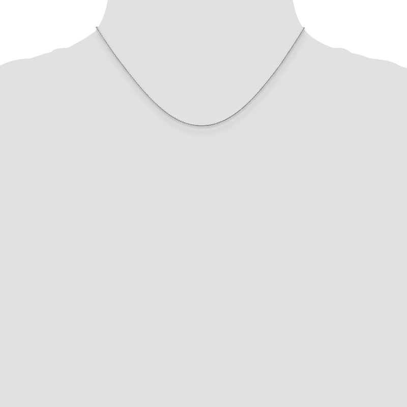 14K White Gold 14 inch .75mm Cable with Spring Ring Clasp Pendant Chain