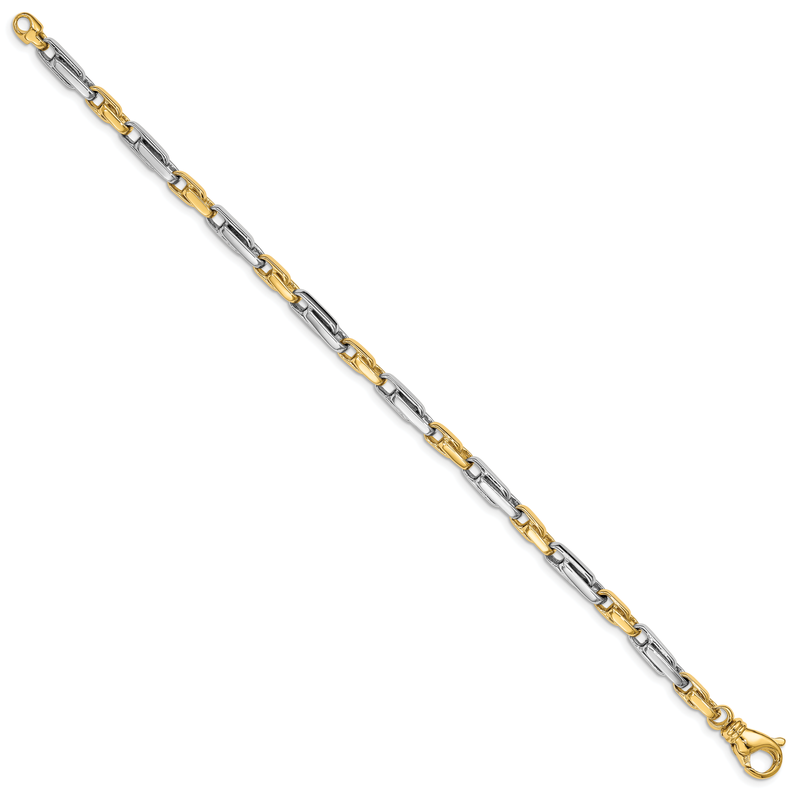 14K Two-tone 20 inch 5mm Hand Polished Fancy Link with Fancy Lobster Clasp Chain