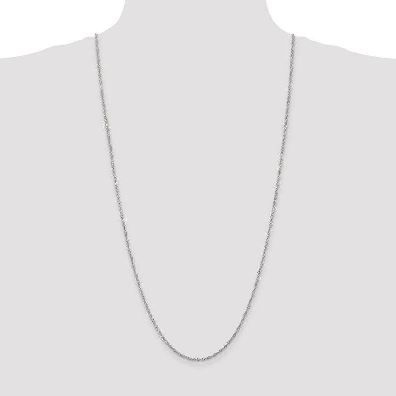14K White Gold 10 inch 1.7mm Singapore with Lobster Clasp Anklet