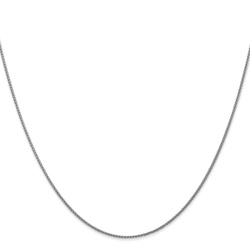 14K White Gold 10 inch 1.05mm Diamond-cut Spiga with Lobster Clasp Anklet
