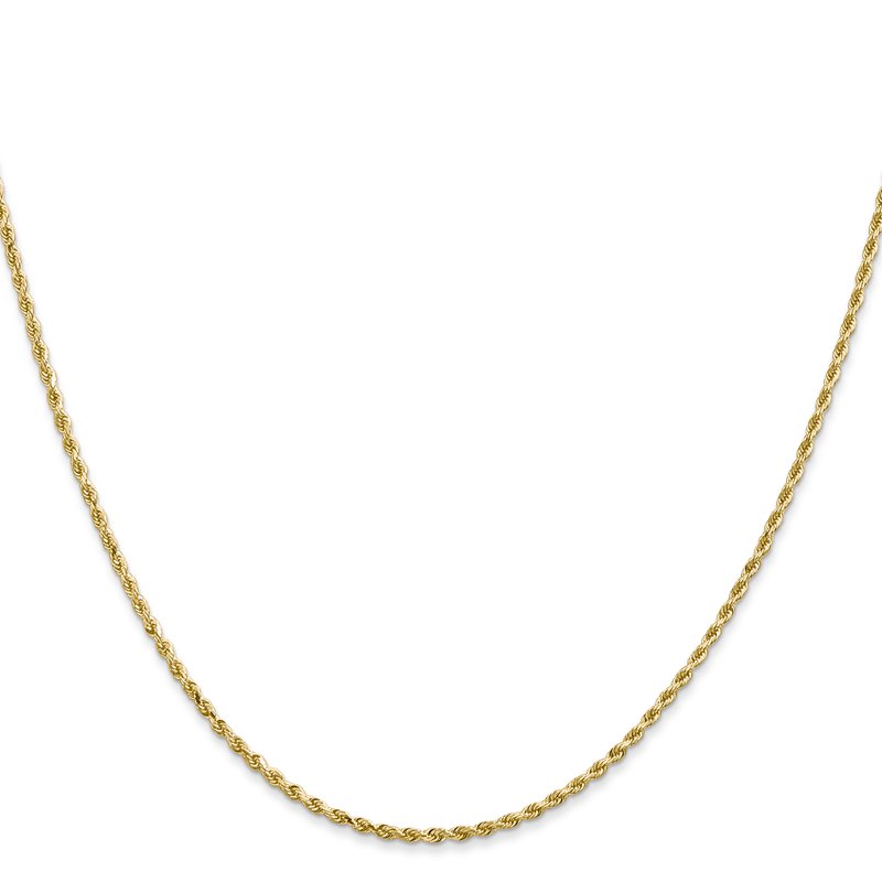 14K 1.5mm Diamond-Cut Rope Chain Anklet
