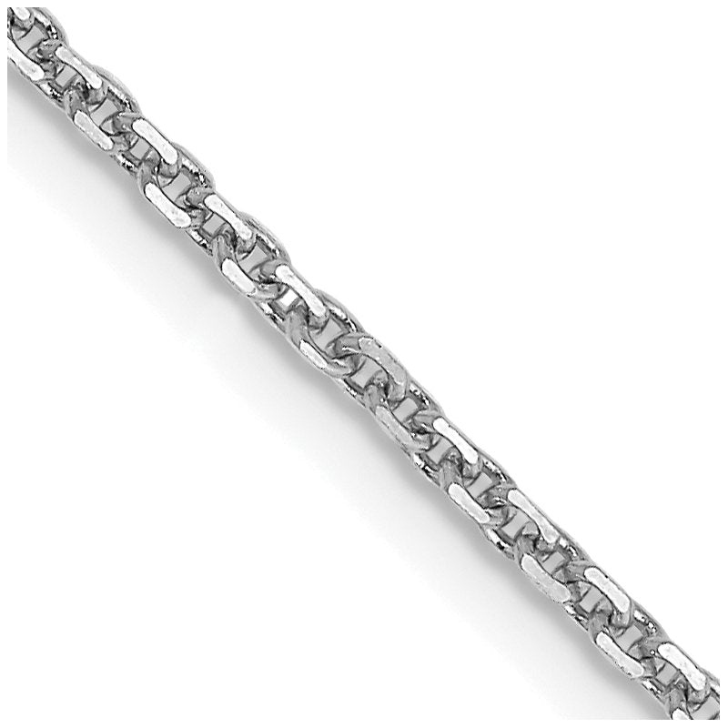 14K White Gold 10 inch 1.45mm Diamond-cut Cable with Lobster Clasp Anklet