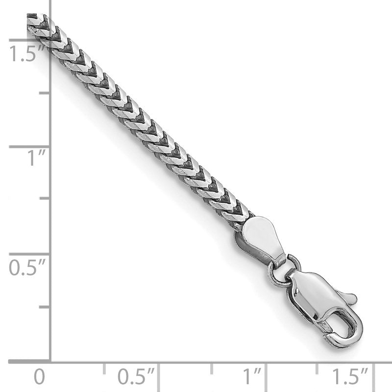 14K White Gold 16 inch 2.5mm Franco with Lobster Clasp Chain