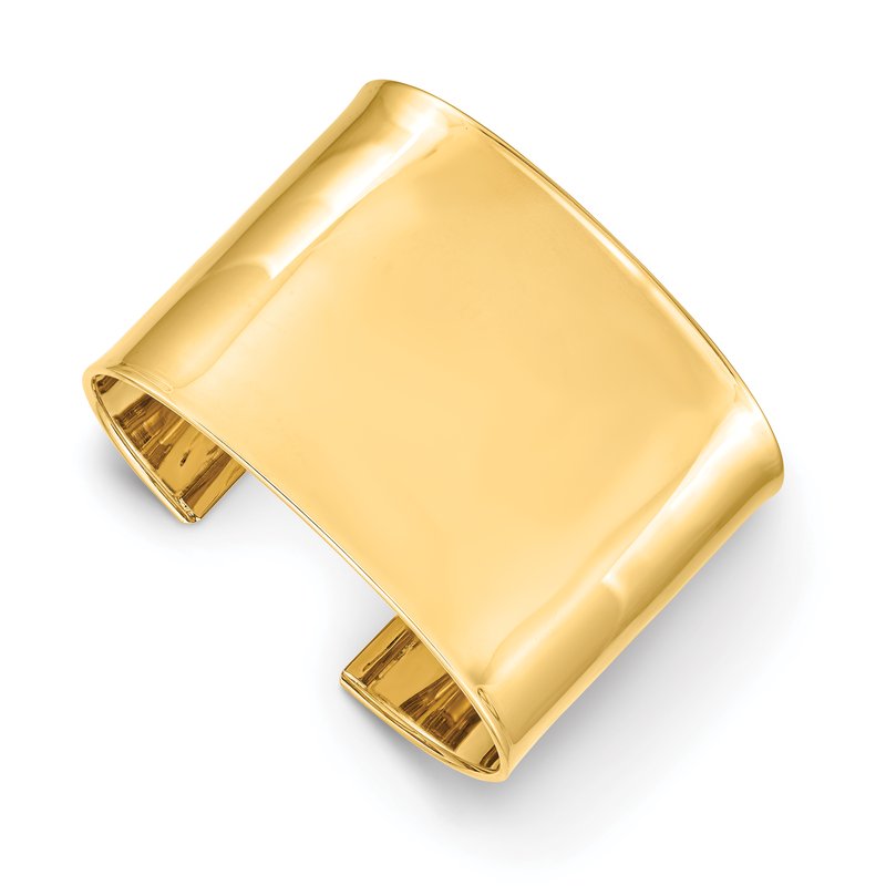 14k 47mm Polished Cuff Bangle Bracelet