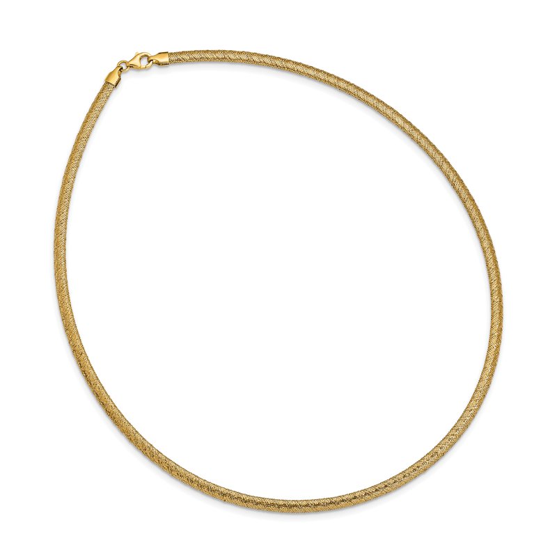 14K 4mm Woven Stretch Mesh 17.5 inch Necklace