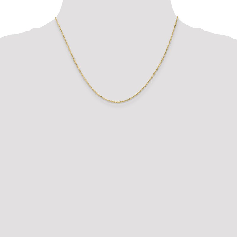 14K 1mm Singapore with Spring Ring Clasp Chain
