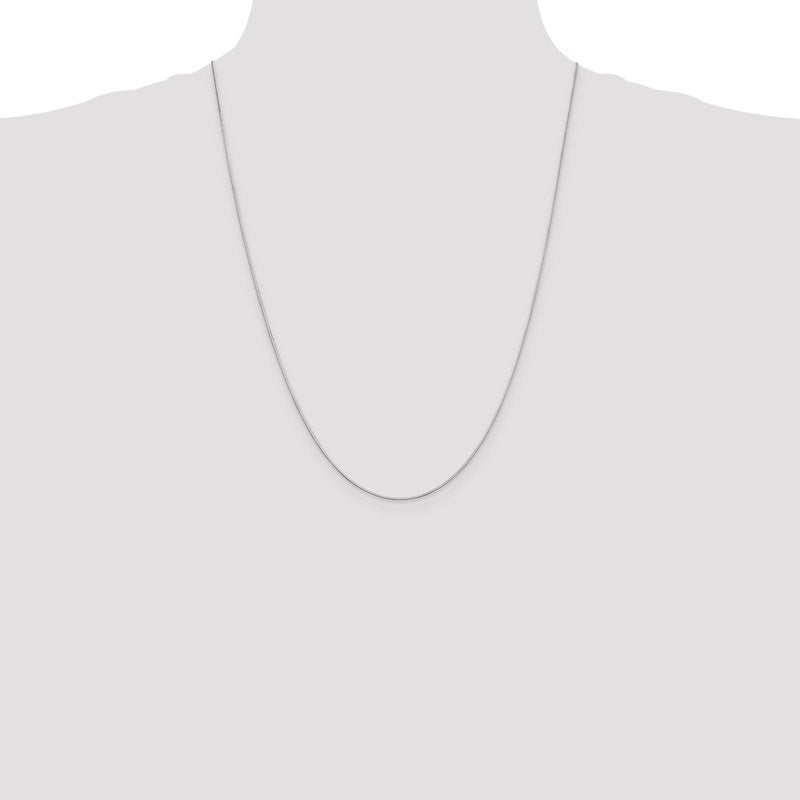 14K White Gold 10 inch .6mm Octagonal Snake with Lobster Clasp Anklet
