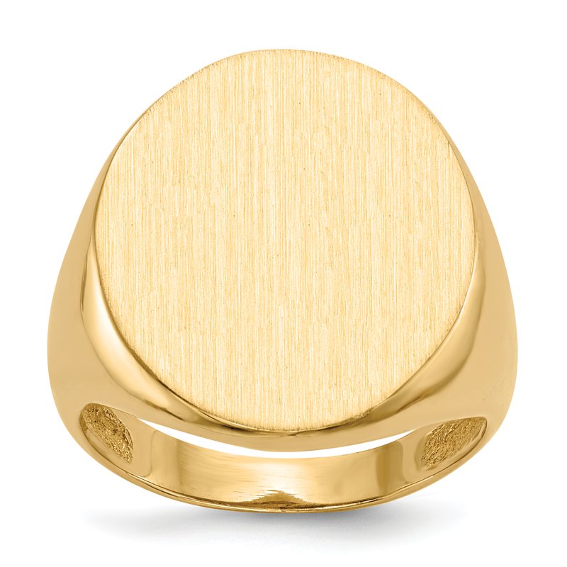 14k 18.0x22.0mm Open Back Mens Signet Ring