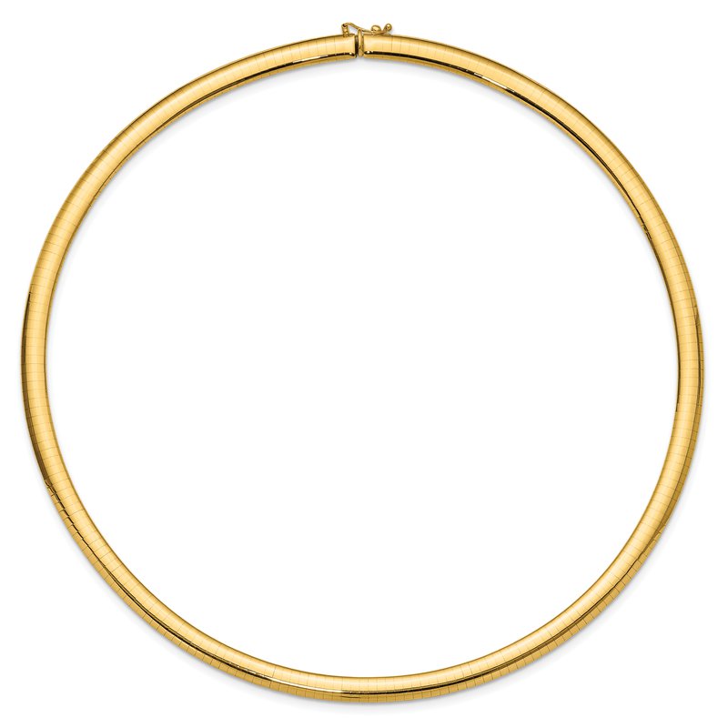 14k Polished 6mm Lightweight 16 inch Domed Omega Necklace