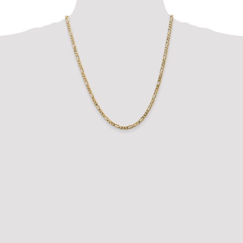 14K 26 inch 4mm Flat Figaro with Lobster Clasp Chain