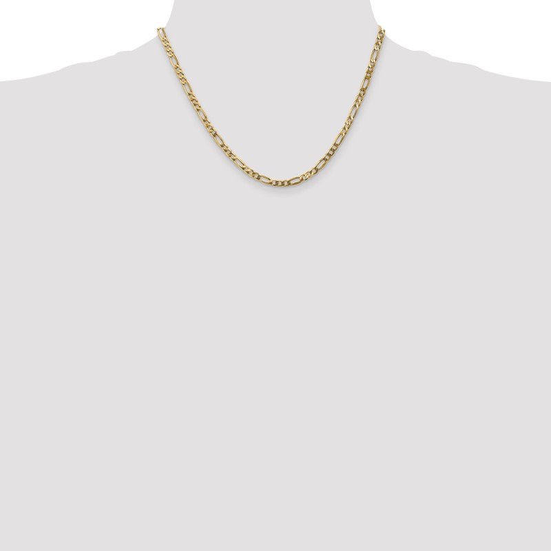 14K 26 inch 4mm Flat Figaro with Lobster Clasp Chain