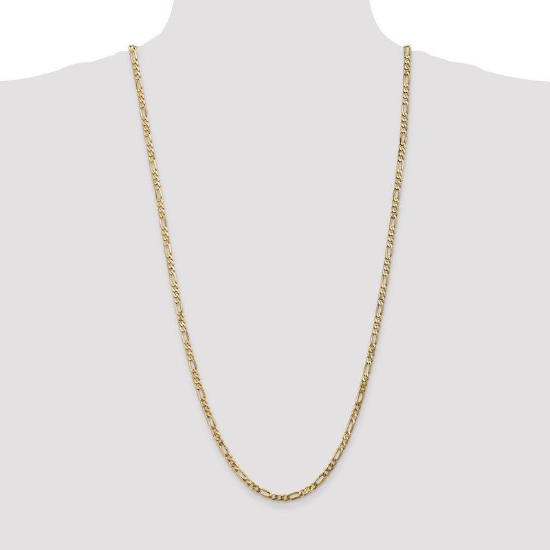 14K 26 inch 4mm Flat Figaro with Lobster Clasp Chain