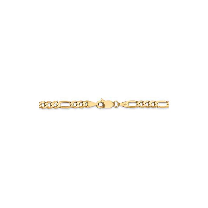 14K 26 inch 4mm Flat Figaro with Lobster Clasp Chain