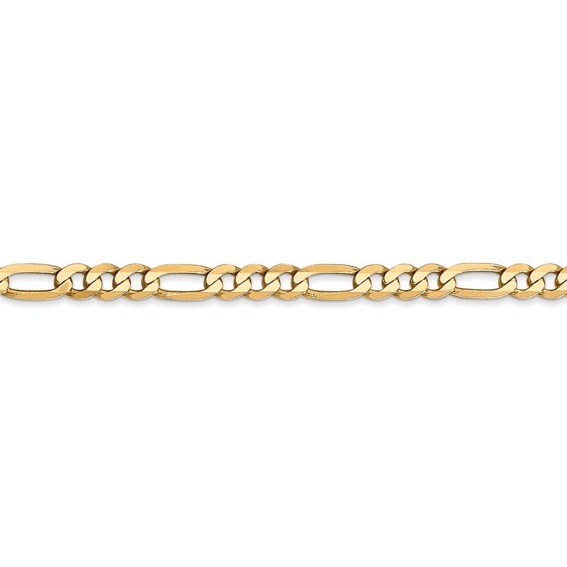 14K 26 inch 4mm Flat Figaro with Lobster Clasp Chain