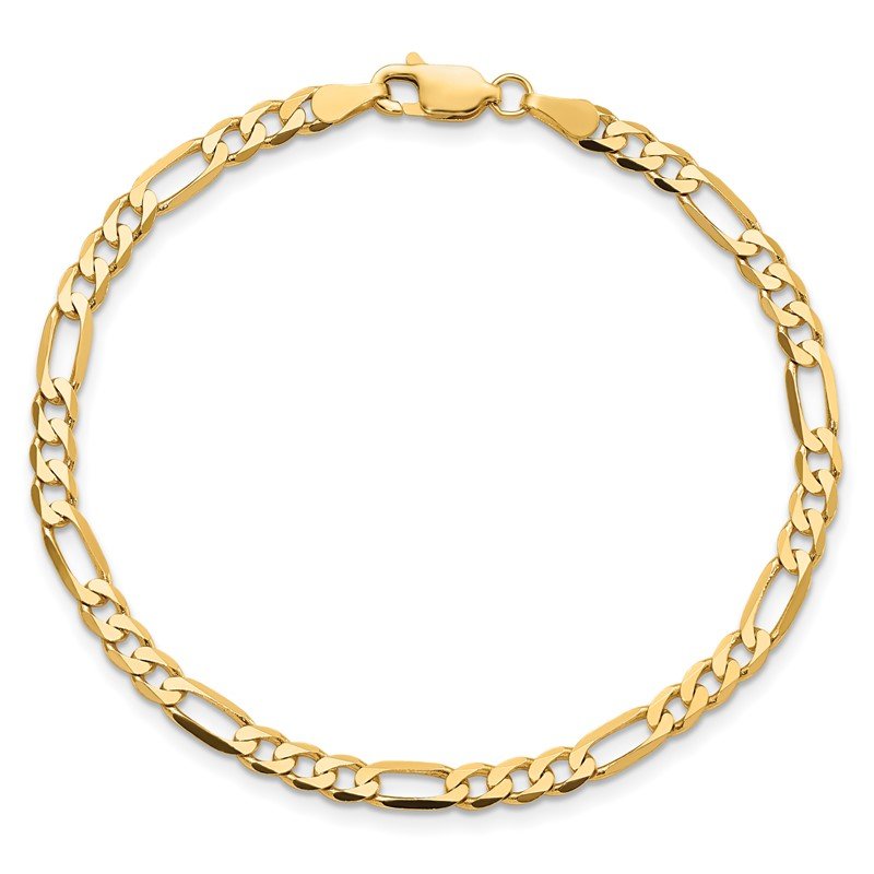 14K 26 inch 4mm Flat Figaro with Lobster Clasp Chain